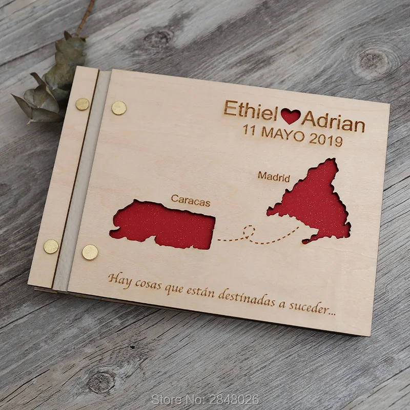 Custom Star Map - Libro de invitados de boda grabado