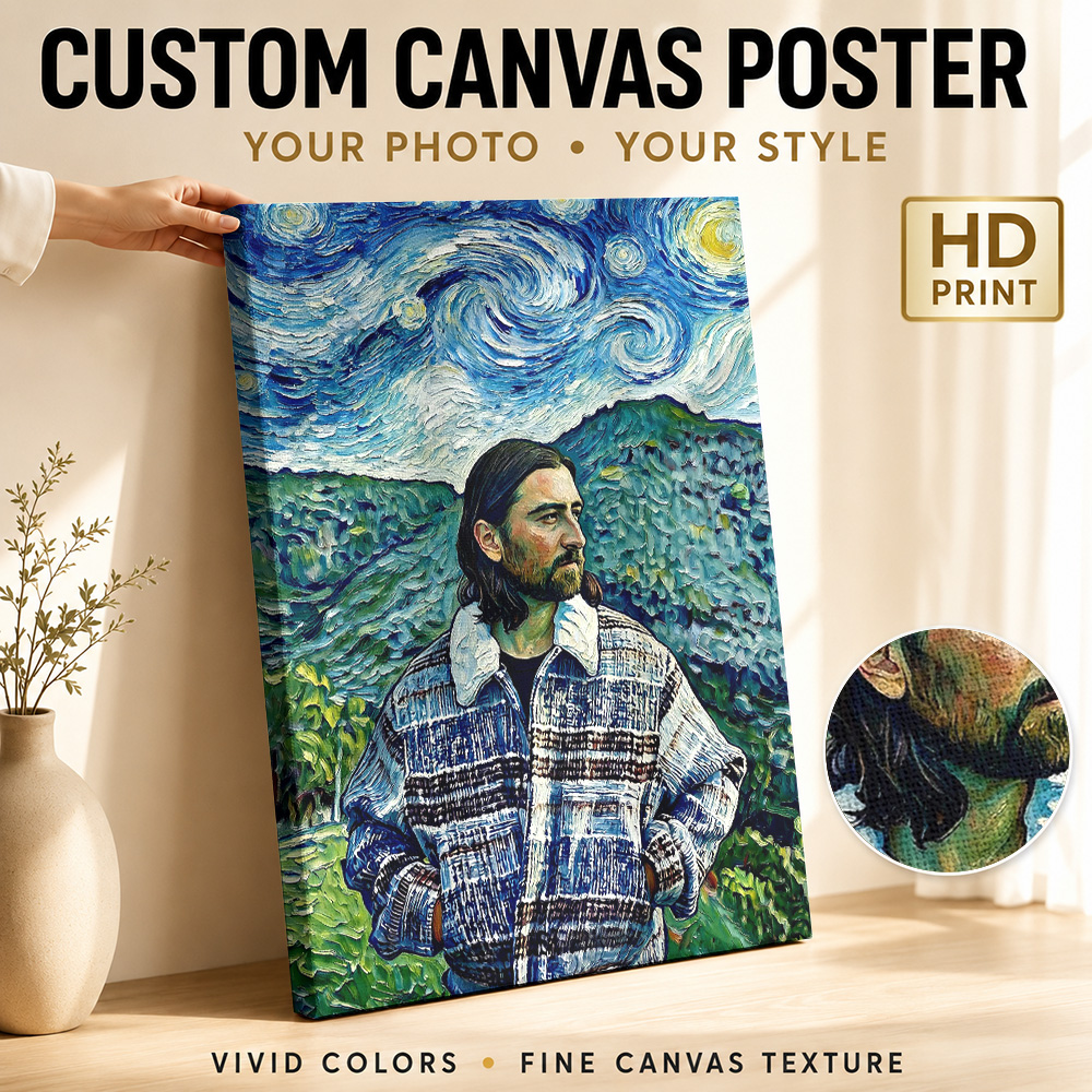 Custom Night Sky - Póster impreso en lienzo con marco
