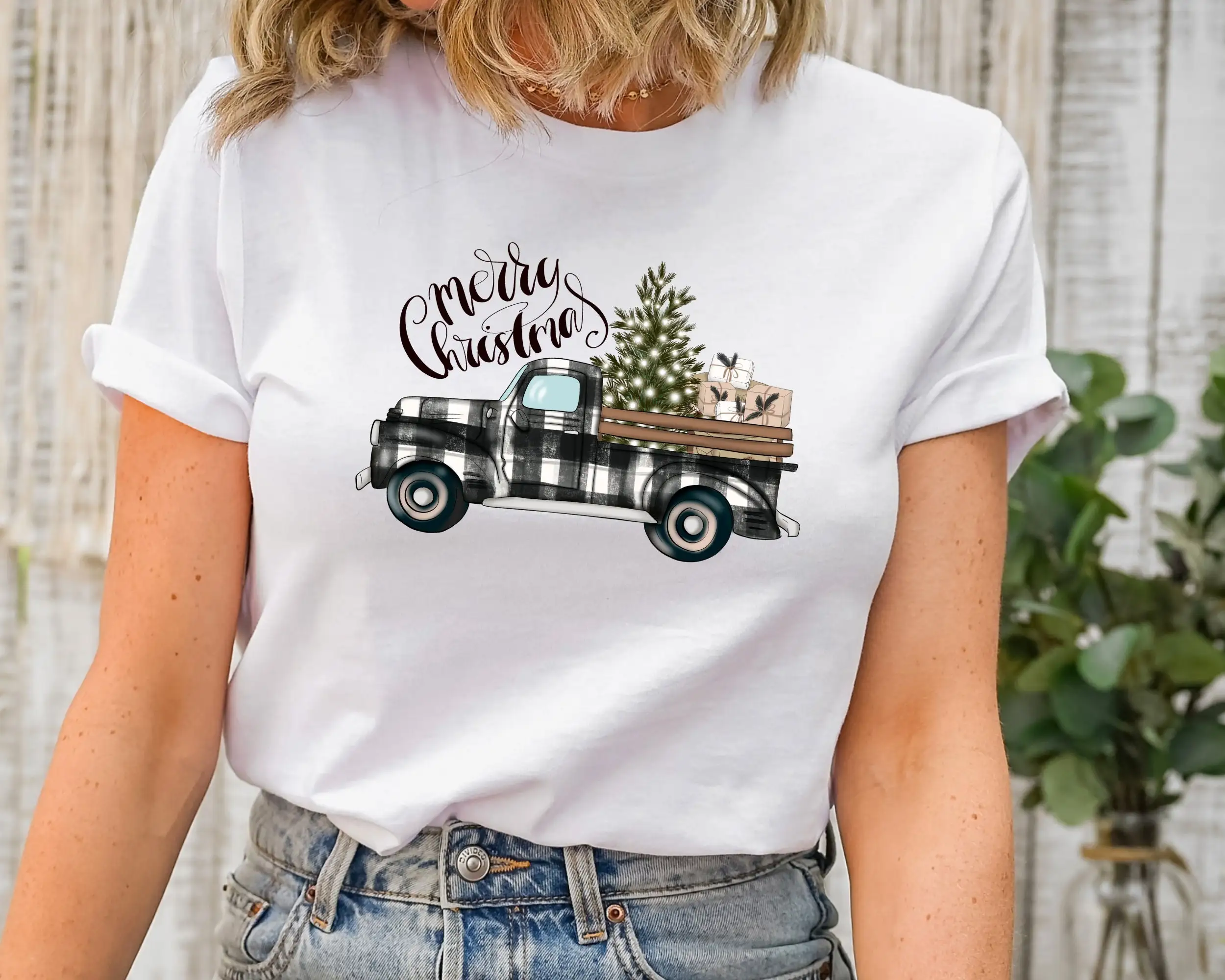 Family Tree Print - Camiseta familiar roja con diseño de