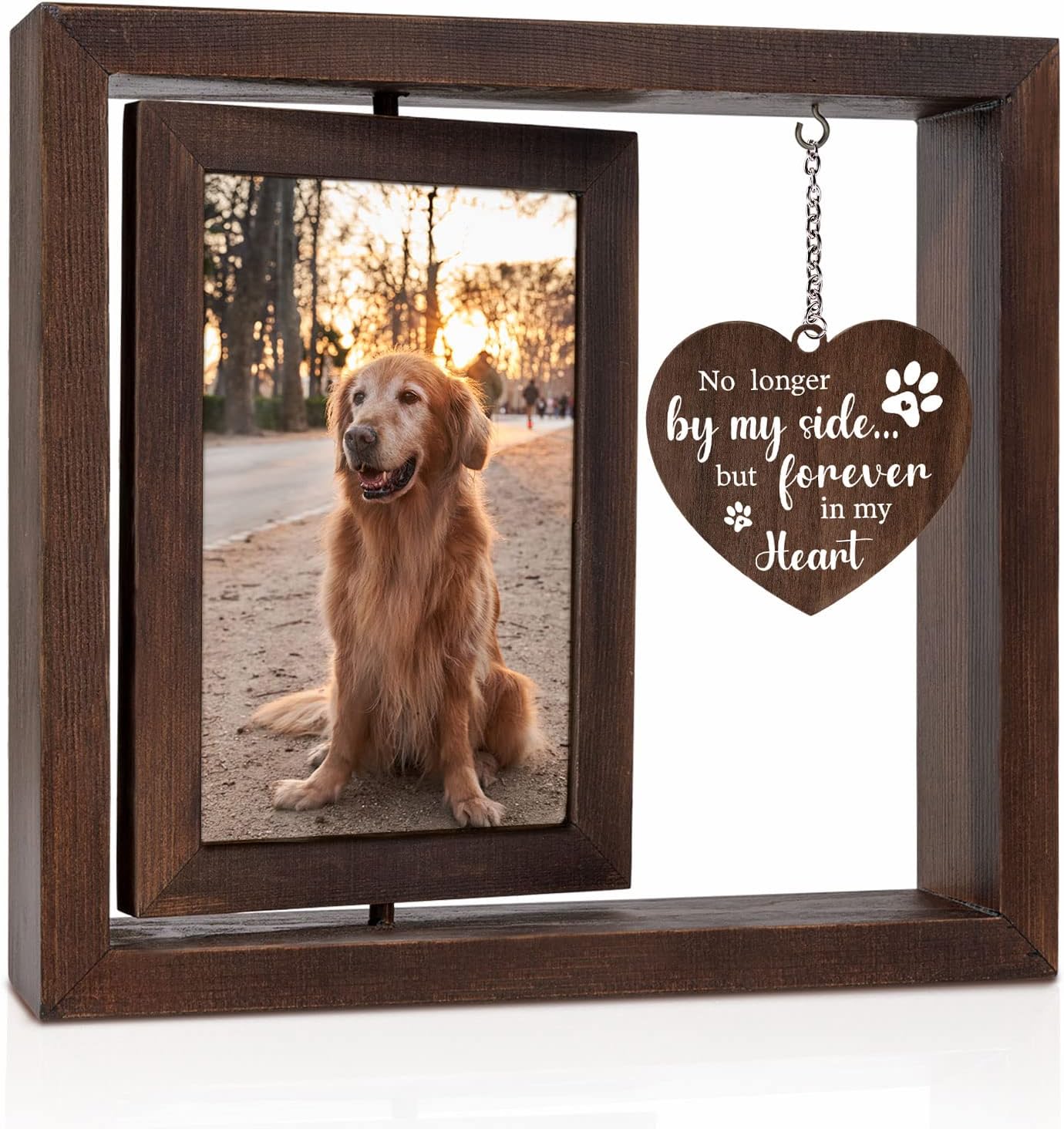 Engraved Wood Frame - Marco de Fotos Conmemorativo para Mascotas,