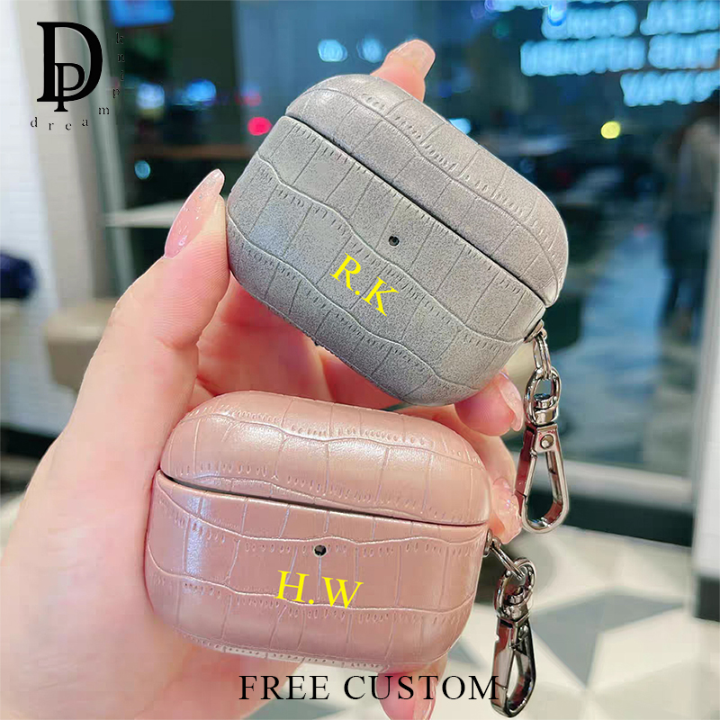 Monogram Keychain Leather - Funda para auriculares de piel de