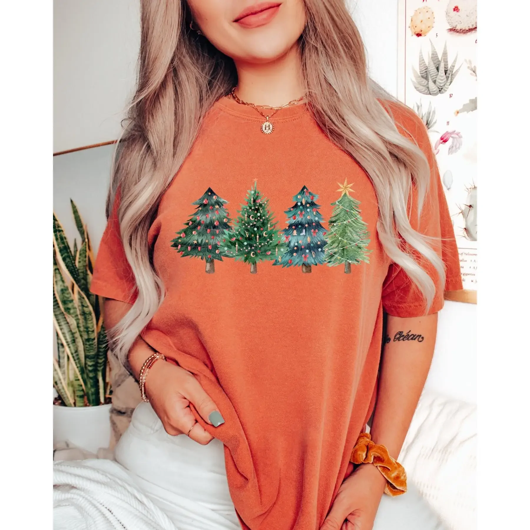 Family Tree Print - Camiseta con diseño de árboles de