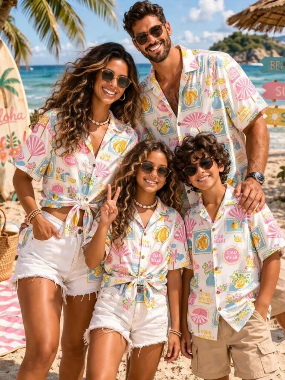 Family Tree Print - Camisa Hawaiana de Verano para Hombre,