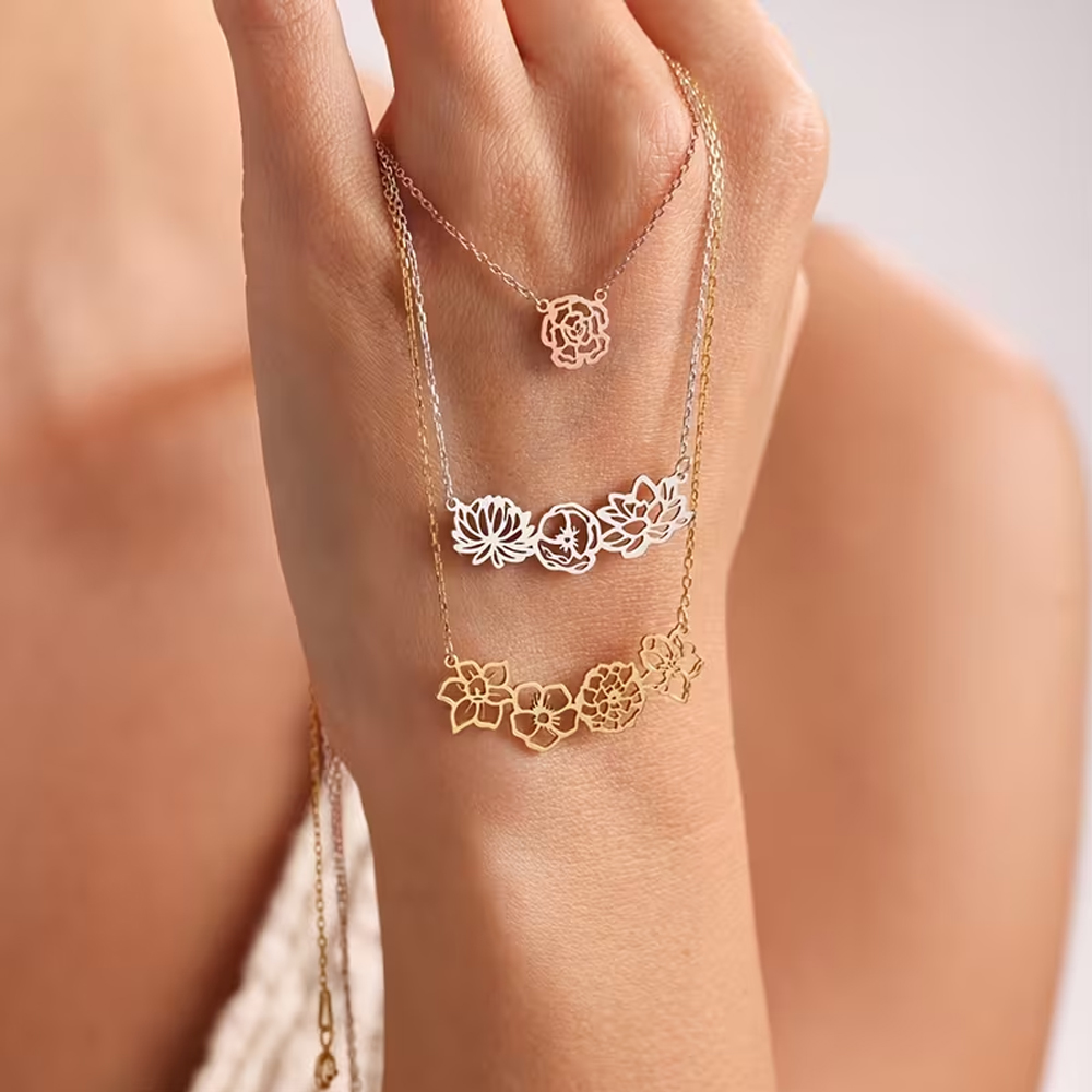 Collar con Flores de Nacimient - Birth Flower Necklace reseña y precio