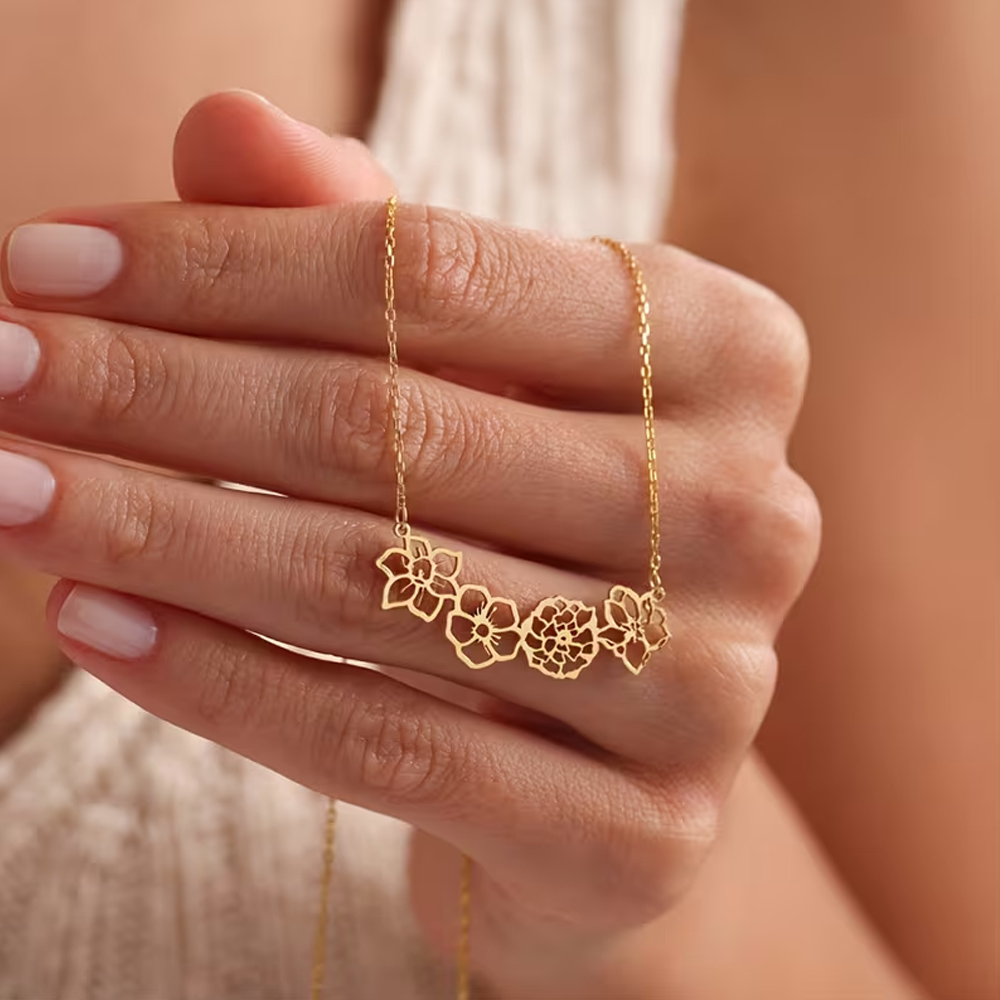 Collar con Flores de Nacimient - Birth Flower Necklace reseña y precio