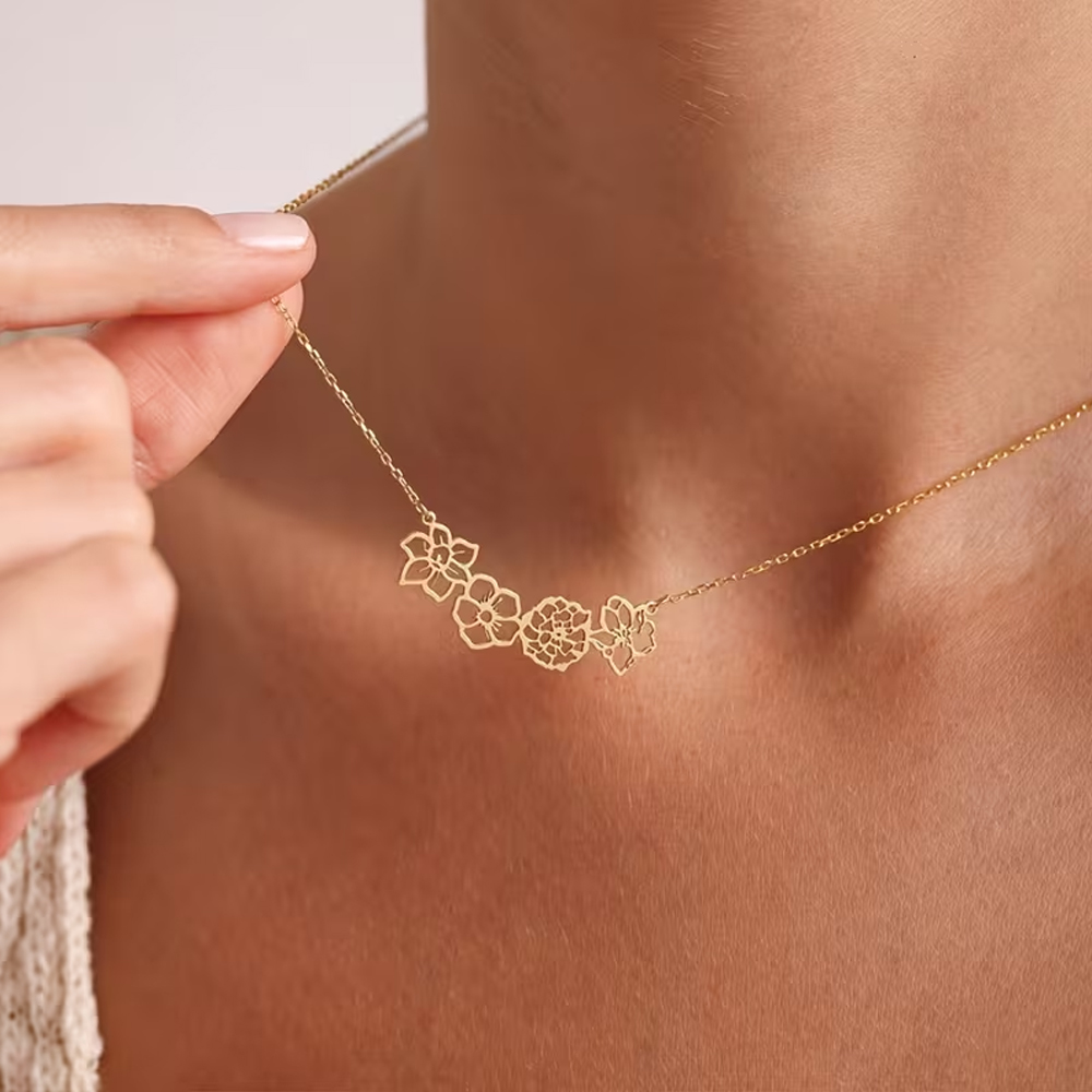 Collar con Flores de Nacimient - Birth Flower Necklace reseña y precio