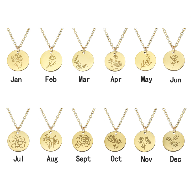 Collar con colgante Irregular  - Birth Flower Necklace reseña y precio