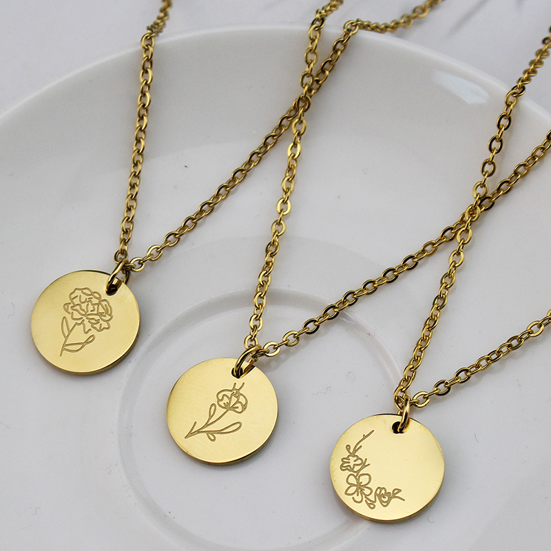 Collar con colgante Irregular  - Birth Flower Necklace reseña y precio
