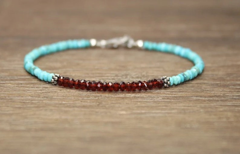 Pulsera turquesa granate y Bel - Coordinates Bracelet reseña y precio